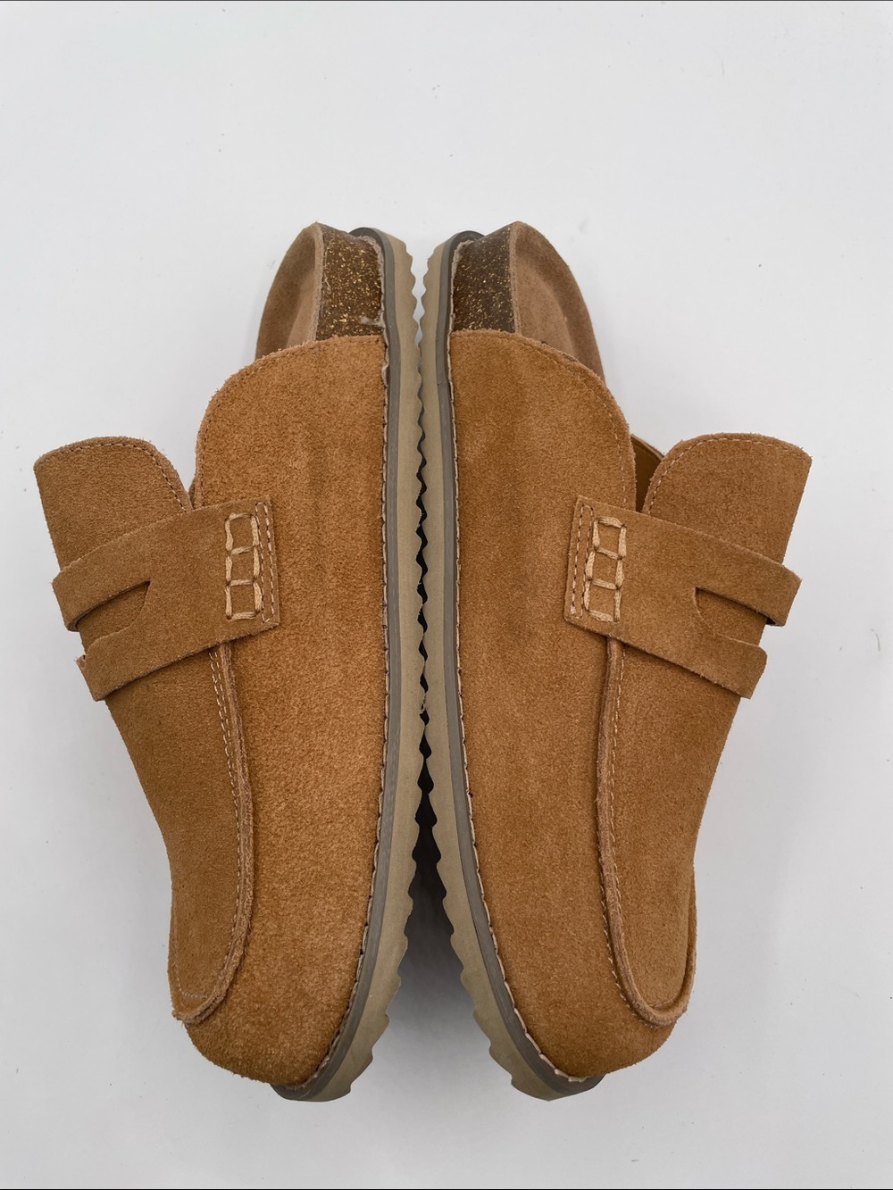 Cushionaire Women’s 7.5 Tan Suede Leather Slip-On Clog Loafer Mule NEW - Picture 11 of 13